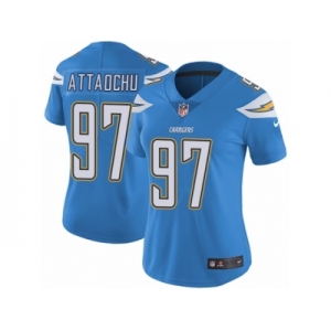 Women's Nike Los Angeles Chargers #97 Jeremiah Attaochu Vapor Untouchable Limited Electric Blue Alternate NFL Jersey