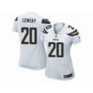 Women's Nike San Diego Chargers #20 Dwight Lowery Limited White NFL Jersey