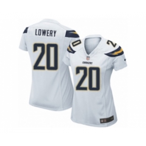 Women's Nike San Diego Chargers #20 Dwight Lowery Limited White NFL Jersey