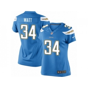 Women's Nike San Diego Chargers #34 Derek Watt Limited Electric Blue Alternate NFL Jersey