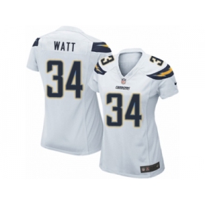 Women's Nike San Diego Chargers #34 Derek Watt Limited White NFL Jersey