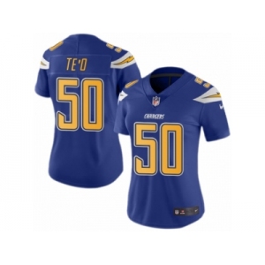 Women's Nike San Diego Chargers #50 Manti Te'o Limited Electric Blue Rush NFL Jersey