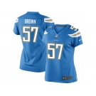 Women's Nike San Diego Chargers #57 Jatavis Brown Limited Electric Blue Alternate NFL Jersey