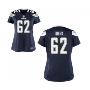 Women's Nike San Diego Chargers #62 Max Tuerk Navy Blue Team Color NFL Jersey