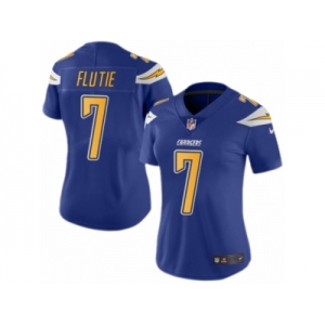 Women's Nike San Diego Chargers #7 Doug Flutie Limited Electric Blue Rush NFL Jersey