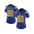 Women's Nike San Diego Chargers #80 Kellen Winslow Limited Electric Blue Rush NFL Jersey