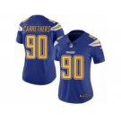 Women's Nike San Diego Chargers #90 Ryan Carrethers Limited Electric Blue Rush NFL Jersey