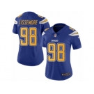 Women's Nike San Diego Chargers #98 Sean Lissemore Limited Electric Blue Rush NFL Jersey