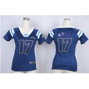 nike women nfl jerseys san diego chargers #17 philip rivers blue[fashion Rhinestone sequins]