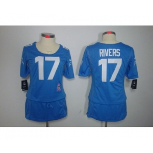 nike women nfl jerseys san diego chargers #17 rivers blue[breast cancer awareness]