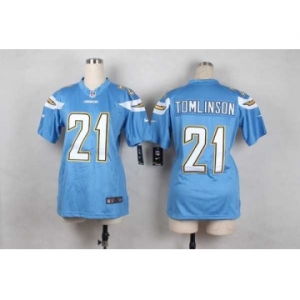 nike women nfl jerseys san diego chargers #21 tomlinson lt.blue[nike]