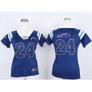 nike women nfl jerseys san diego chargers #24 mathews blue[fashion Rhinestone sequins]