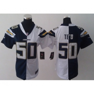 nike women nfl jerseys san diego chargers #50 manti teo white-blue[nike split]