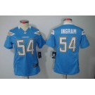 nike women nfl jerseys san diego chargers #54 ingram lt.blue[nike limited]