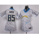 nike women nfl jerseys san diego chargers #85 gates [fem fan zebra]