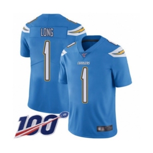 Youth Los Angeles Chargers #1 Ty Long Electric Blue Alternate Vapor Untouchable Limited Player 100th Season Football Jersey