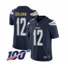 Youth Los Angeles Chargers #12 Travis Benjamin Navy Blue Team Color Vapor Untouchable Limited Player 100th Season Football Jersey