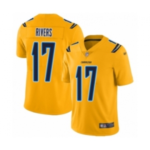 Youth Los Angeles Chargers #17 Philip Rivers Limited Gold Inverted Legend Football Jersey
