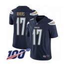 Youth Los Angeles Chargers #17 Philip Rivers Navy Blue Team Color Vapor Untouchable Limited Player 100th Season Football Jersey