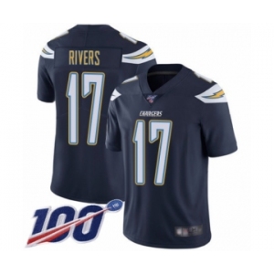 Youth Los Angeles Chargers #17 Philip Rivers Navy Blue Team Color Vapor Untouchable Limited Player 100th Season Football Jersey