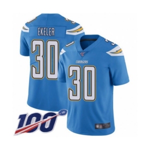 Youth Los Angeles Chargers #30 Austin Ekeler Electric Blue Alternate Vapor Untouchable Limited Player 100th Season Football Jersey