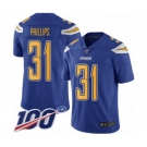 Youth Los Angeles Chargers #31 Adrian Phillips Limited Electric Blue Rush Vapor Untouchable 100th Season Football Jersey