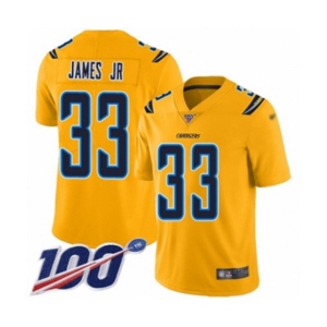 Youth Los Angeles Chargers #33 Derwin James Limited Gold Inverted Legend 100th Season Football Jersey