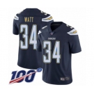 Youth Los Angeles Chargers #34 Derek Watt Navy Blue Team Color Vapor Untouchable Limited Player 100th Season Football Jersey