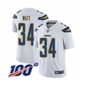 Youth Los Angeles Chargers #34 Derek Watt White Vapor Untouchable Limited Player 100th Season Football Jersey
