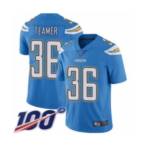 Youth Los Angeles Chargers #36 Roderic Teamer Electric Blue Alternate Vapor Untouchable Limited Player 100th Season Football Jersey