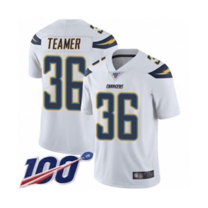 Youth Los Angeles Chargers #36 Roderic Teamer White Vapor Untouchable Limited Player 100th Season Football Jersey