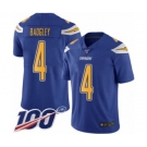 Youth Los Angeles Chargers #4 Michael Badgley Limited Electric Blue Rush Vapor Untouchable 100th Season Football Jersey