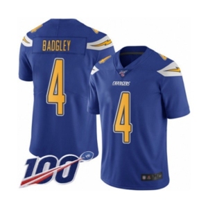 Youth Los Angeles Chargers #4 Michael Badgley Limited Electric Blue Rush Vapor Untouchable 100th Season Football Jersey