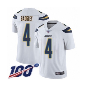Youth Los Angeles Chargers #4 Michael Badgley White Vapor Untouchable Limited Player 100th Season Football Jersey