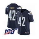 Youth Los Angeles Chargers #42 Uchenna Nwosu Navy Blue Team Color Vapor Untouchable Limited Player 100th Season Football Jersey