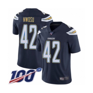 Youth Los Angeles Chargers #42 Uchenna Nwosu Navy Blue Team Color Vapor Untouchable Limited Player 100th Season Football Jersey