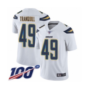 Youth Los Angeles Chargers #49 Drue Tranquill White Vapor Untouchable Limited Player 100th Season Football Jersey