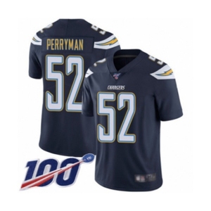 Youth Los Angeles Chargers #52 Denzel Perryman Navy Blue Team Color Vapor Untouchable Limited Player 100th Season Football Jersey