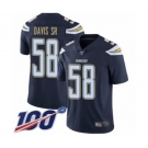 Youth Los Angeles Chargers #58 Thomas Davis Sr Navy Blue Team Color Vapor Untouchable Limited Player 100th Season Football Jersey