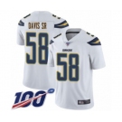 Youth Los Angeles Chargers #58 Thomas Davis Sr White Vapor Untouchable Limited Player 100th Season Football Jersey