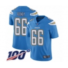 Youth Los Angeles Chargers #66 Dan Feeney Electric Blue Alternate Vapor Untouchable Limited Player 100th Season Football Jersey