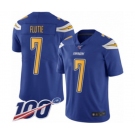 Youth Los Angeles Chargers #7 Doug Flutie Limited Electric Blue Rush Vapor Untouchable 100th Season Football Jersey