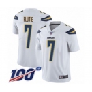 Youth Los Angeles Chargers #7 Doug Flutie White Vapor Untouchable Limited Player 100th Season Football Jersey
