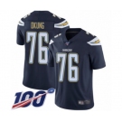 Youth Los Angeles Chargers #76 Russell Okung Navy Blue Team Color Vapor Untouchable Limited Player 100th Season Football Jersey