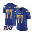 Youth Los Angeles Chargers #77 Forrest Lamp Limited Electric Blue Rush Vapor Untouchable 100th Season Football Jersey