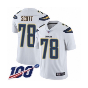 Youth Los Angeles Chargers #78 Trent Scott White Vapor Untouchable Limited Player 100th Season Football Jersey