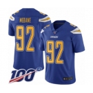 Youth Los Angeles Chargers #92 Brandon Mebane Limited Electric Blue Rush Vapor Untouchable 100th Season Football Jersey