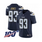 Youth Los Angeles Chargers #93 Justin Jones Navy Blue Team Color Vapor Untouchable Limited Player 100th Season Football Jersey
