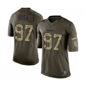 Youth Los Angeles Chargers #97 Joey Bosa  Green Salute to Service Football Jersey