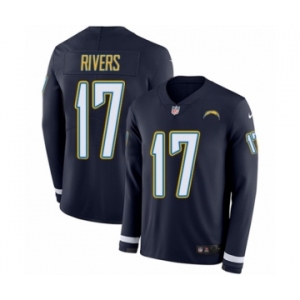 Youth Nike Los Angeles Chargers #17 Philip Rivers Limited Navy Blue Therma Long Sleeve NFL Jersey